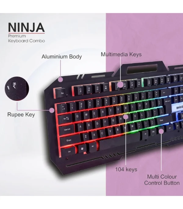 Zebion Ninja Gaming Keyboard and Mouse Combo - Image 8