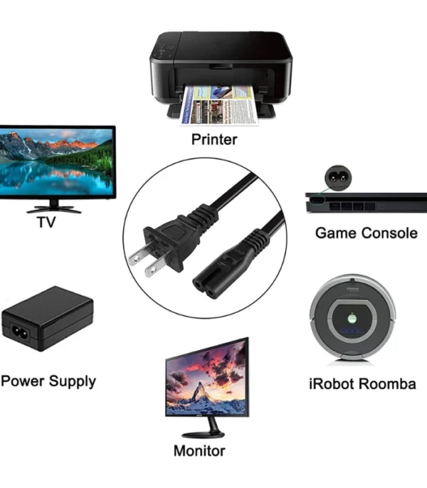 AC Power Cord Cable Compatible PlayStation 4 (PS4) Slim/PlayStation 5 (PS5) Game Console (Approx 1 Meter)