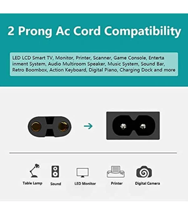 AC Power Cord Cable Compatible PlayStation 4 (PS4) Slim/PlayStation 5 (PS5) Game Console (Approx 1 Meter)